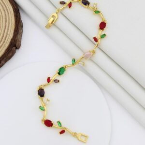 💎 Product Highlights: Stylish gold-tone bracelet with colorful stones Elegant and modern design Lightweight and comfortable to wear Secure clasp for a perfect fit High-quality artificial jewelry 👗 Perfect For: Daily wear, parties, festive occasions, and gifting 🎁 Style Tip: Pair it with both ethnic and western outfits to enhance your overall look 💼 Bulk Orders Available
