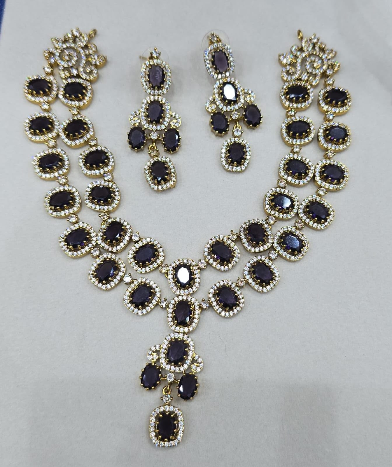 Premium Ruby Stone Necklace & Earrings Set - Image 5